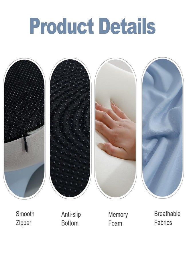 SheRest Adjustable Headrest Reading Pillow for Bed Adults - Memory Foam Back Support Wedge for Acid Reflux, Snoring & Legs, Blue and Gray (22.8"x15"x9") - Image 4